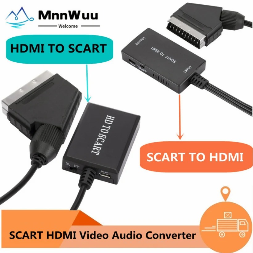 1080P HDMI-совместимый конверт – обзор и цена Scart To Hdmi