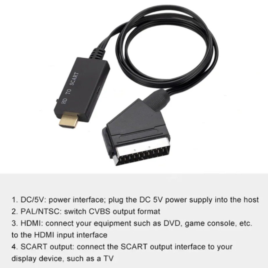 Кабель-переходник HDMI-совмест – обзор и цена Scart To Hdmi